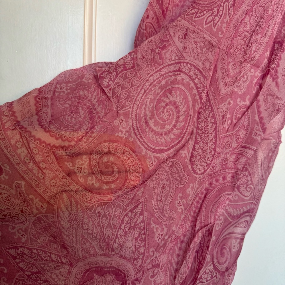 Etro Pink Paisley Sheer Silk Long Dress - Picture 7 of 11